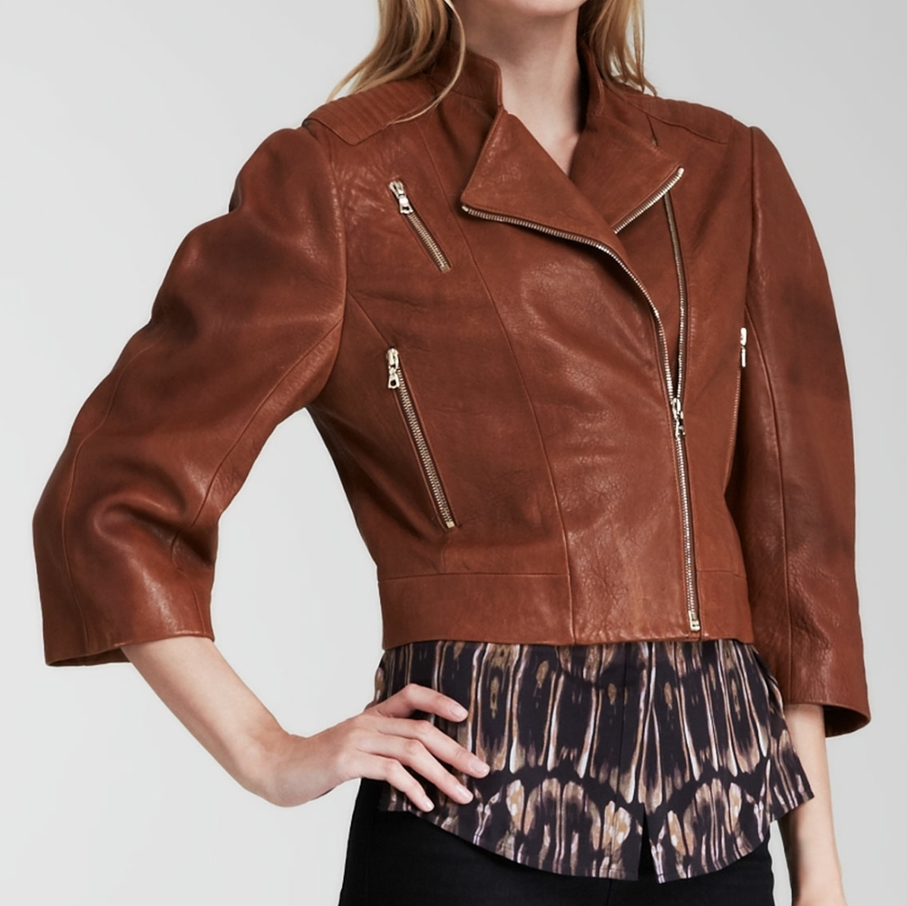 J Brand Constance Lamb Leather Jacket XS